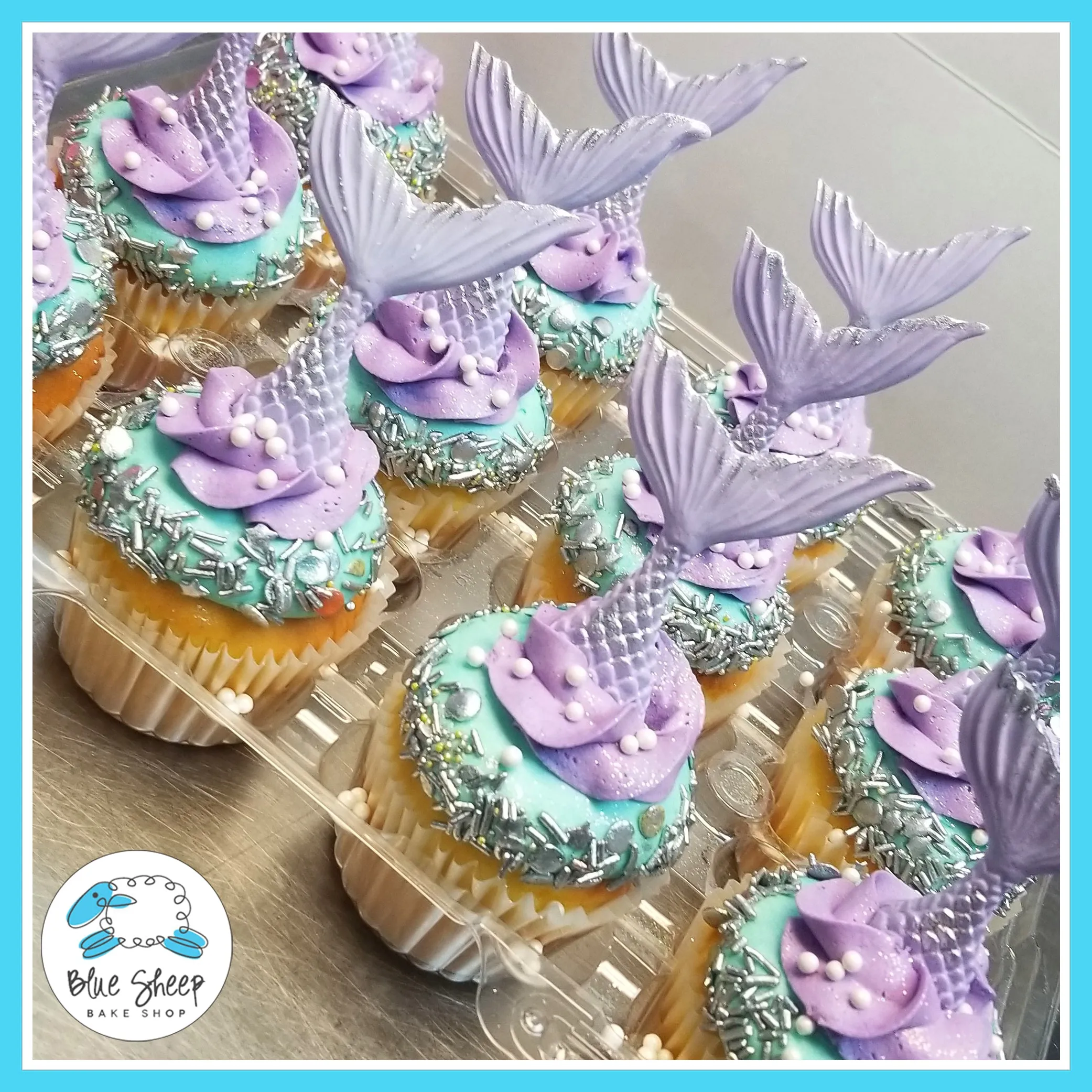 12 Mermaid Birthday Cupcakes