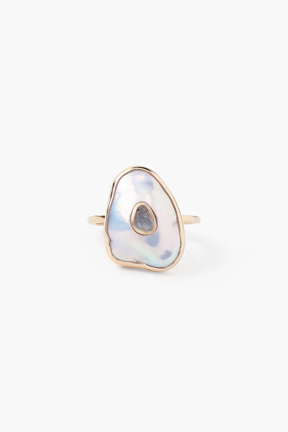 14k Oasis Ring White Pearl