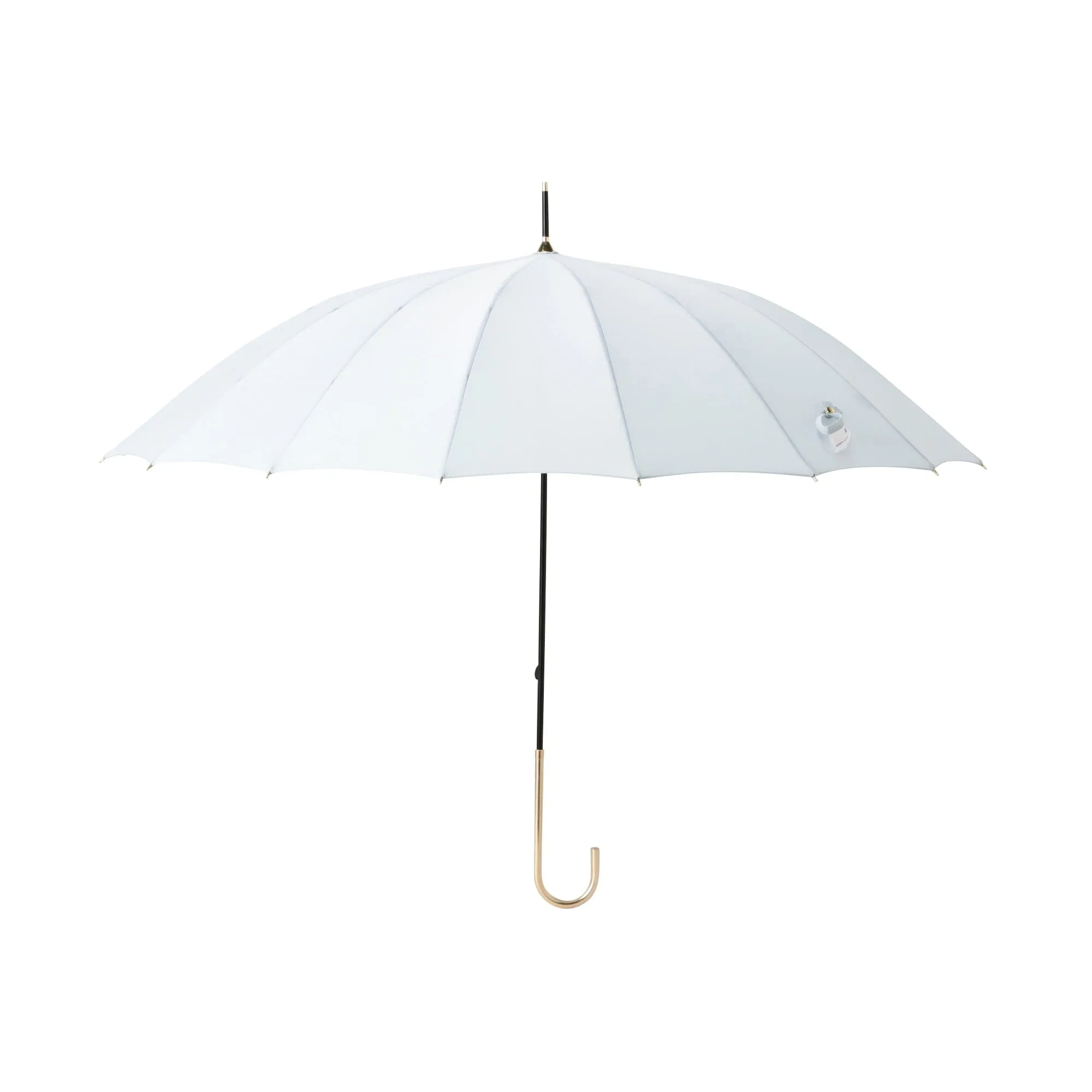 16-rib solid long umbrella blue-grey