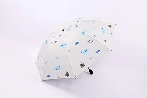 1PC Vinyl Umbrella Blue Flamingo Sun Protection UV Umbrella Sunny and rain Umbrellas