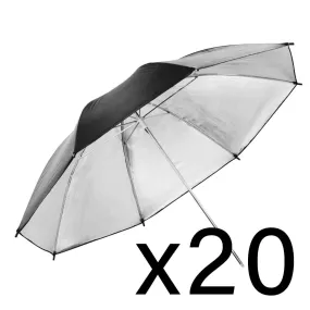 20⨯40" Black and Silver Studio Reflector Umbrella Photography - Qty 20