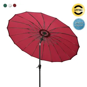 ABCCANOPY Patio Umbrella 9FT Outdoor Umbrella 18 Ribs Market Umbrella with Push Button Tilt and Crank, Sun shelter for Garden, Deck and Pool (Burgundy)