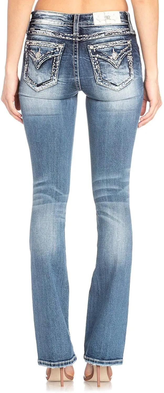 Abstract Border Bootcut Jeans