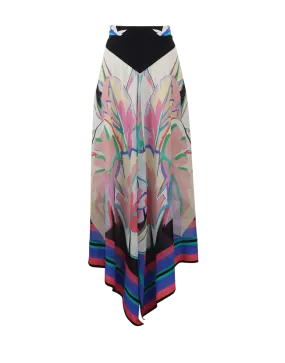 Abstract Leaf Print Skirt