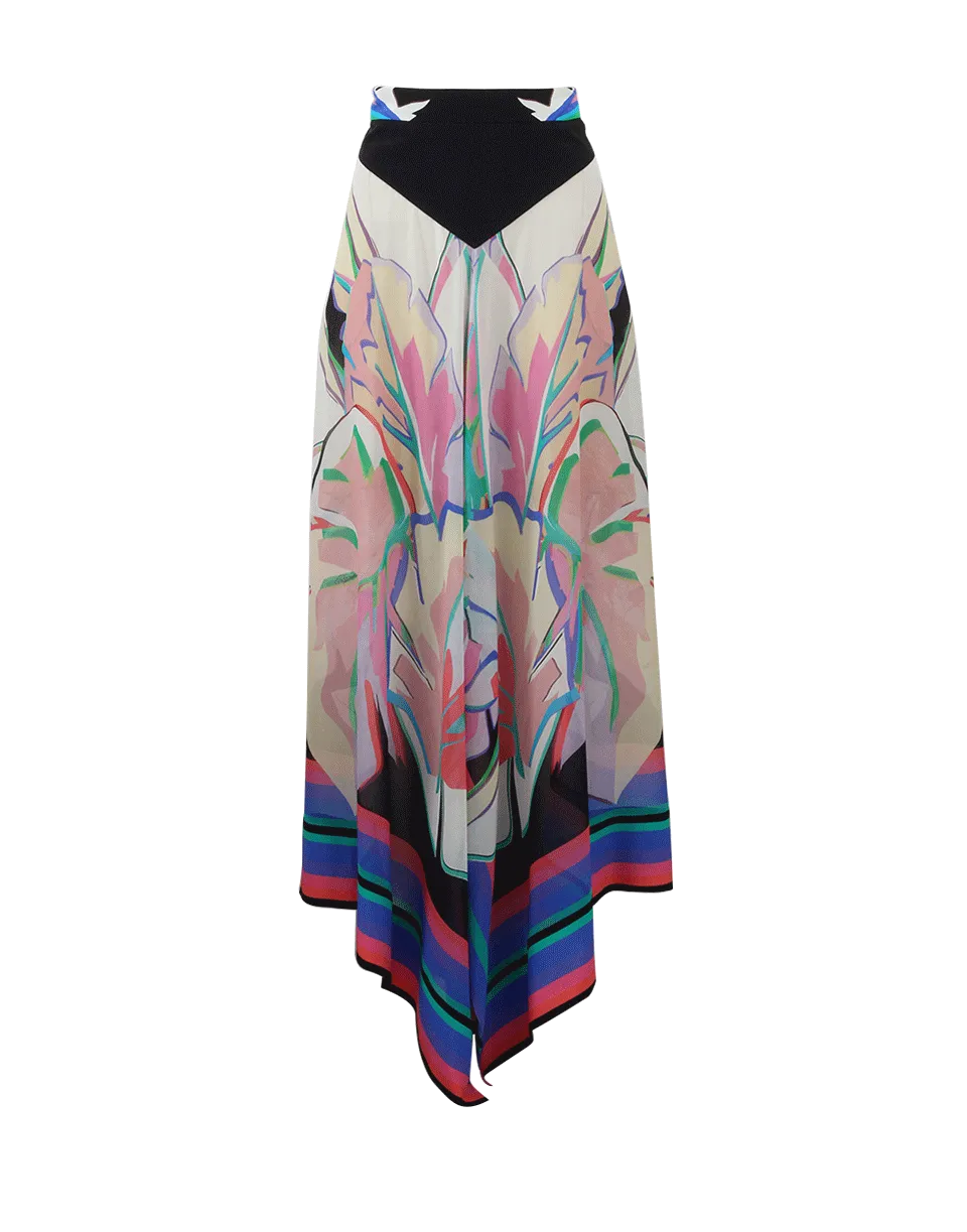 Abstract Leaf Print Skirt