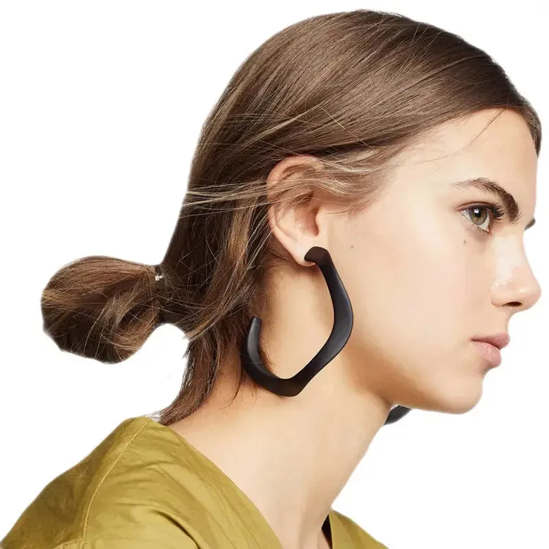 Acrylic C Hoop Irregular Shape Earrings