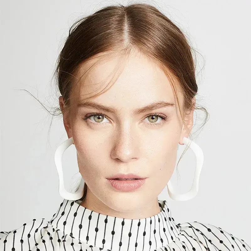 Acrylic C Hoop Irregular Shape Earrings