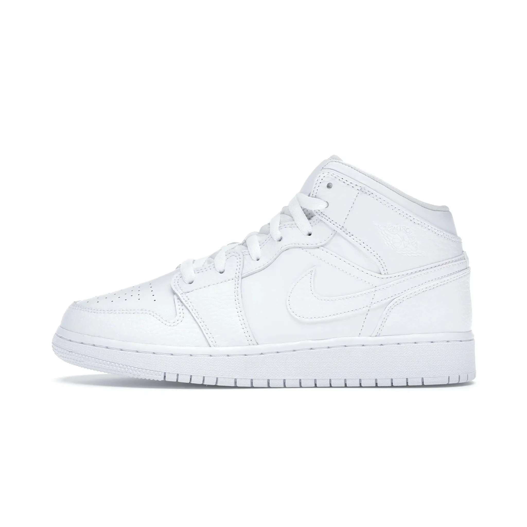 AIR JORDAN 1 MID TRIPLE WHITE GS (YOUTH) 2020