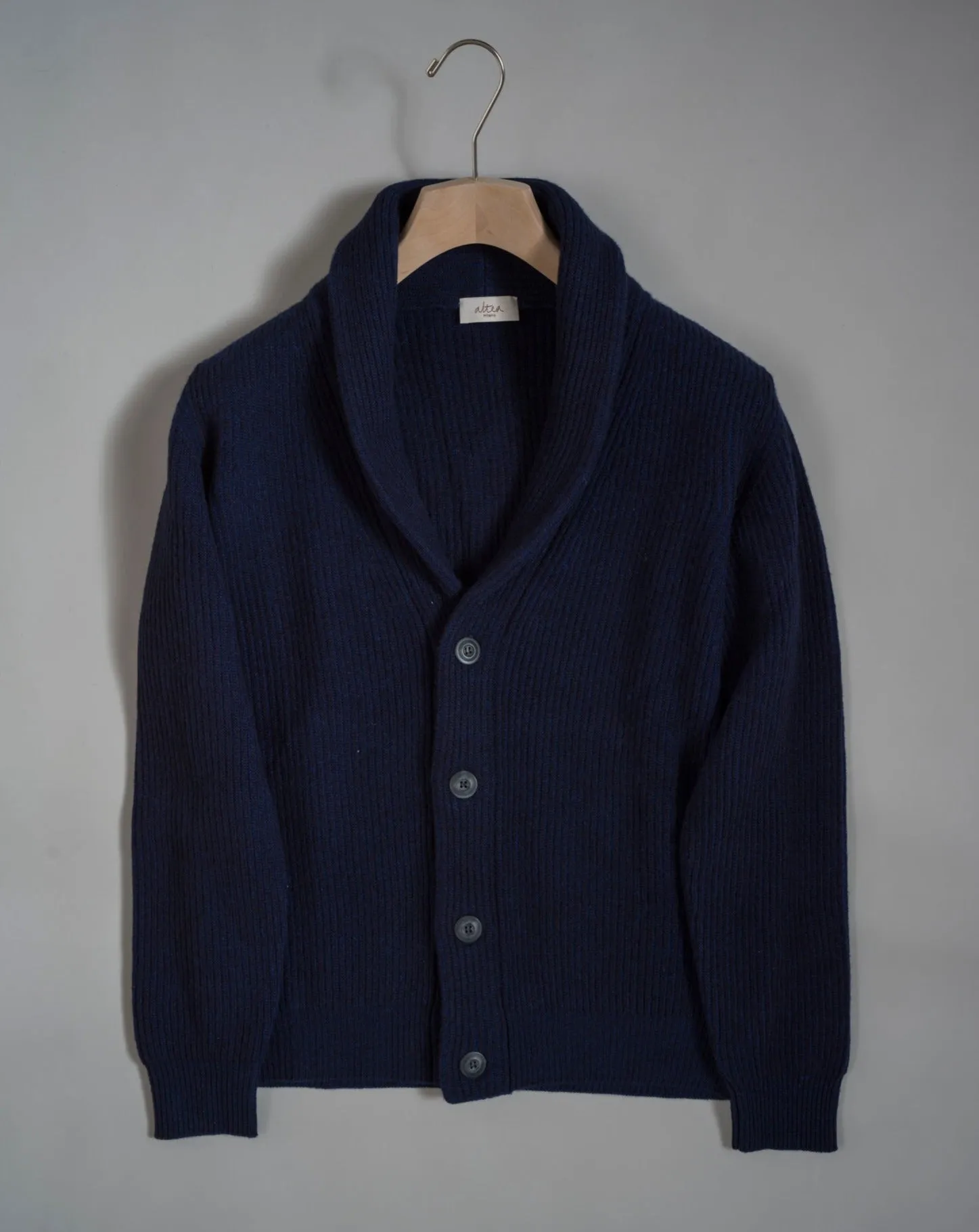 Altea Wool & Cashmere Shawl Cardigan / Navy