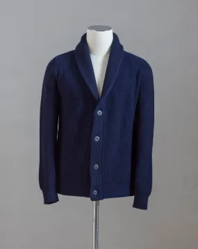 Altea Wool & Cashmere Shawl Cardigan / Navy