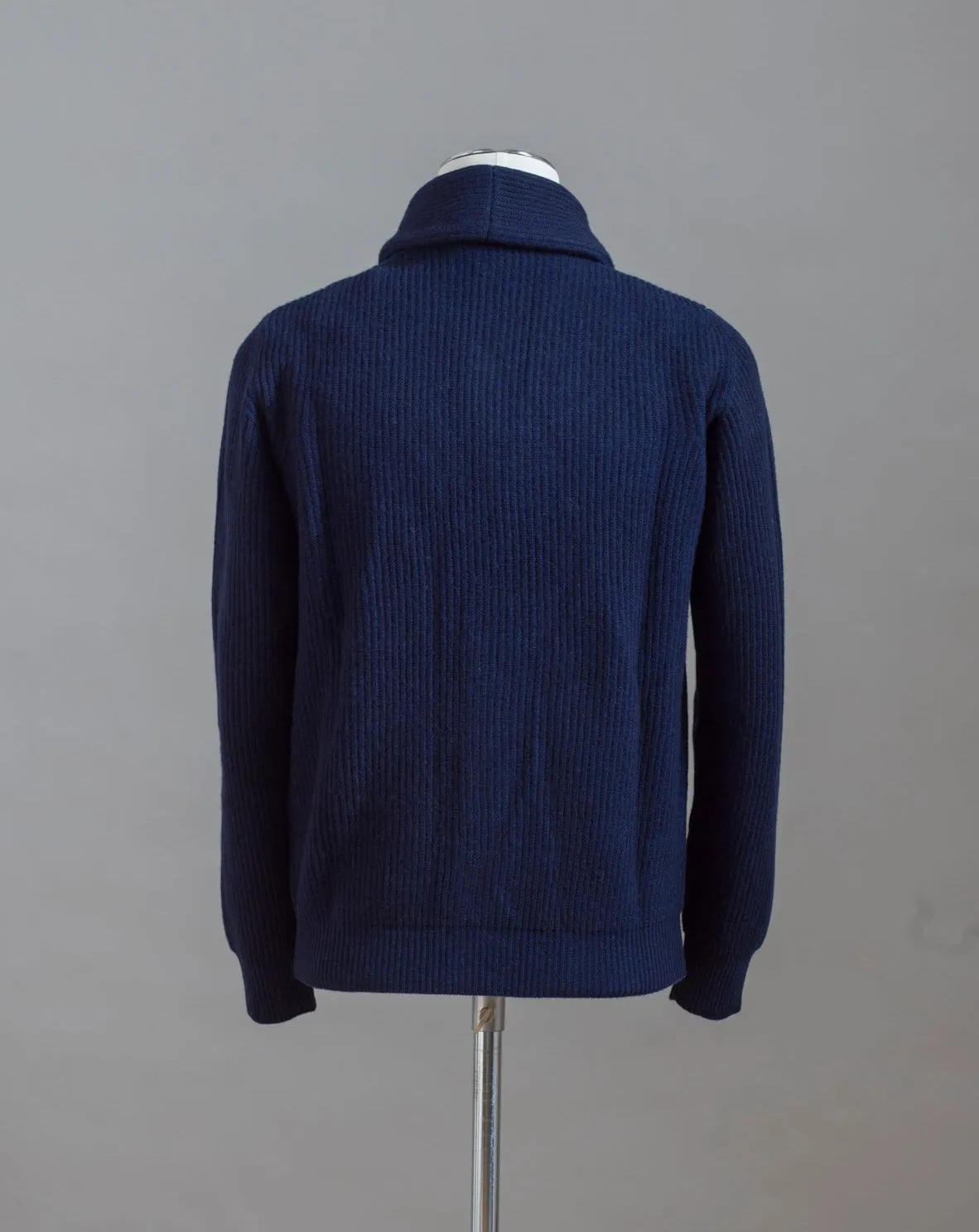 Altea Wool & Cashmere Shawl Cardigan / Navy