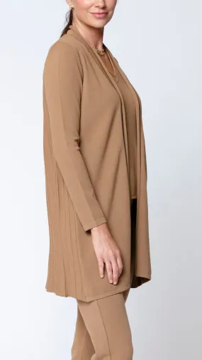 Amely Shawl Collar Mid-Length Cardigan; Mocha