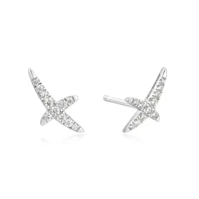 Ania Haie Silver Kiss Pave Studs