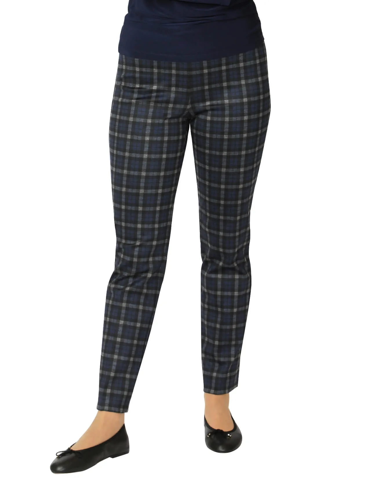 Anna Blue Check Ponti Pant