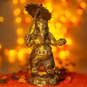 Antique Brass Umbrella Ganesha