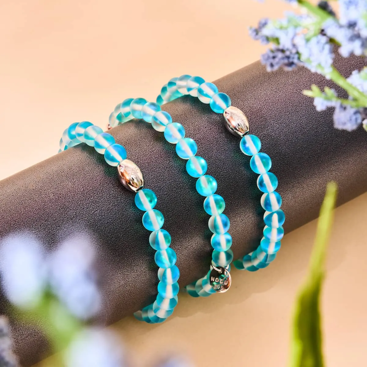 Aquamarine | .925 Sterling Silver | Mermaid Glass Bead Bracelet