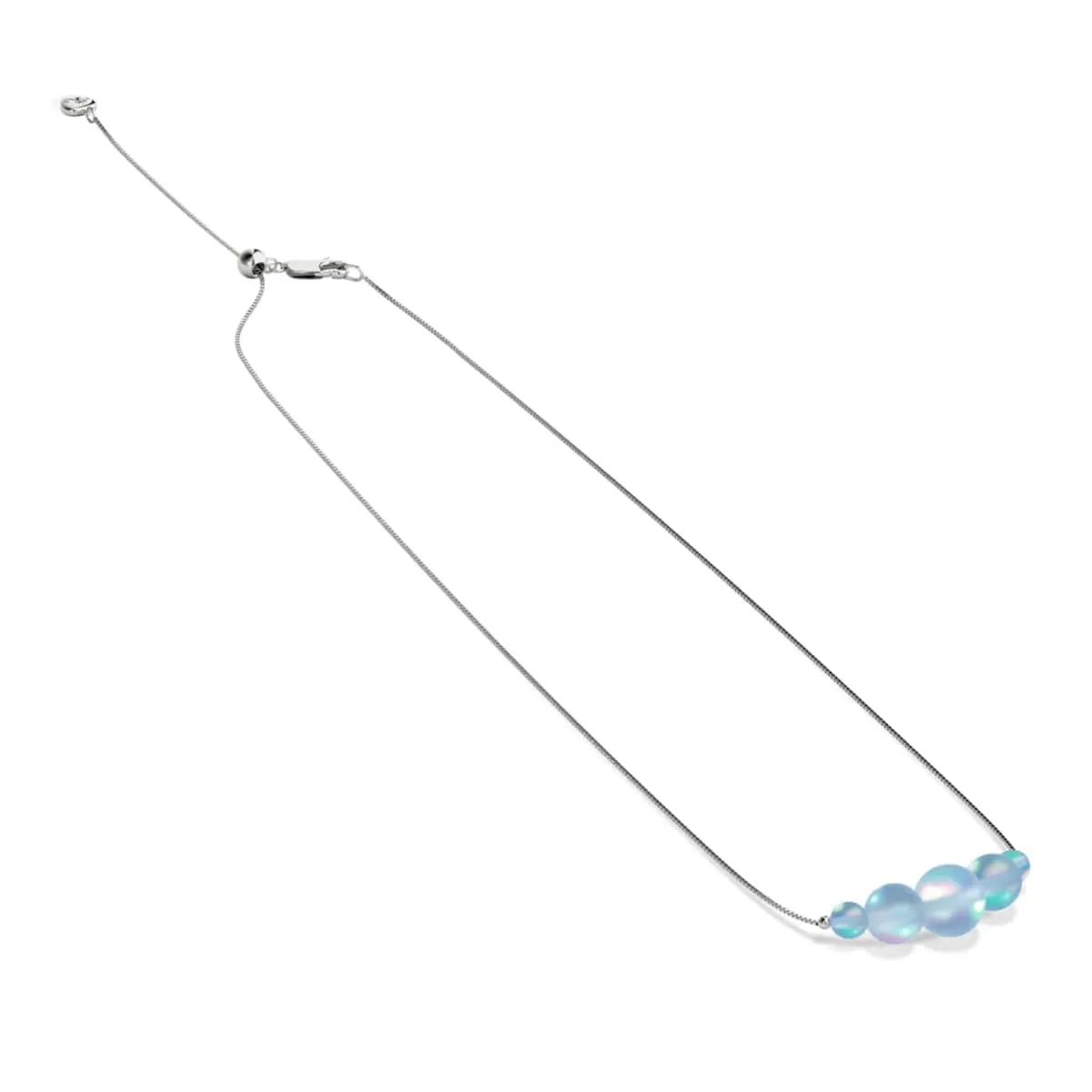 Aquamarine | .925 Sterling Silver | Mermaid Glass Infinity Clasp Anklet