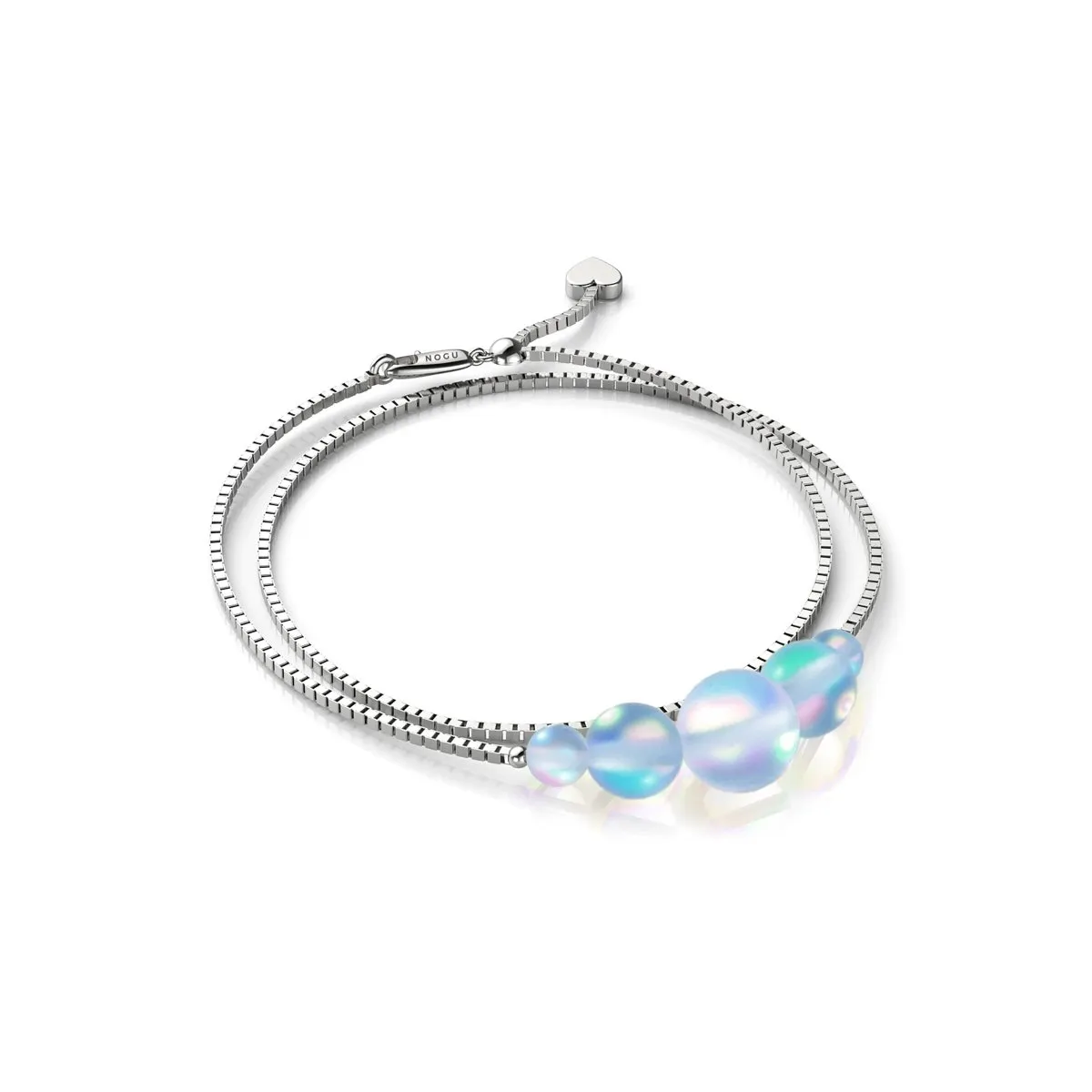 Aquamarine | .925 Sterling Silver | Mermaid Glass Infinity Clasp Anklet