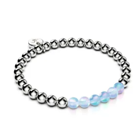 Aquamarine | Silver | Mermaid Glass Expression Bracelet