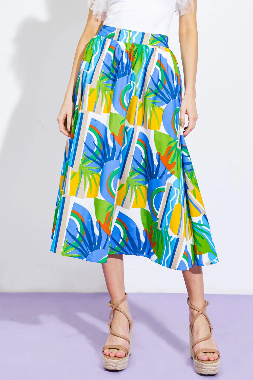 ARE WE THERE YET WOVEN MIDI SKIRT