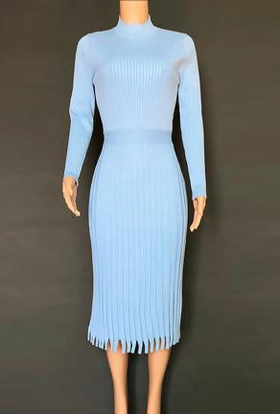 ARIEL - PLEATED SWEATER DRESS