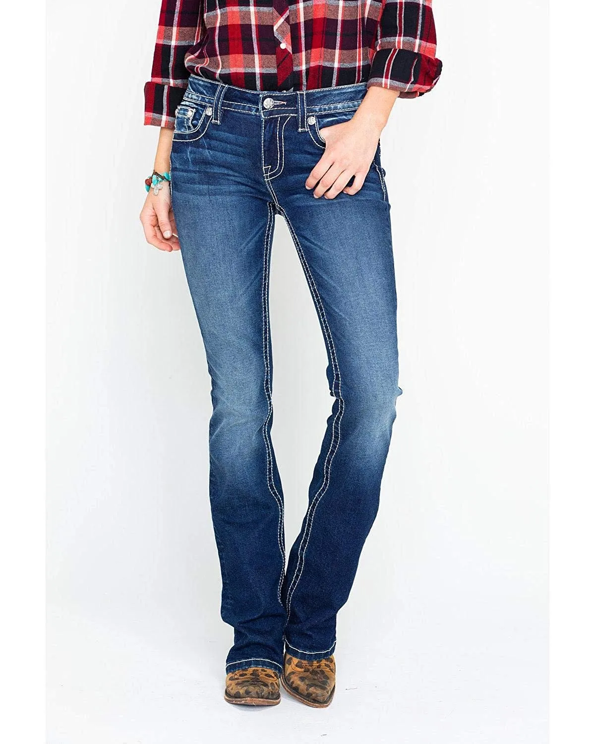 Aztec Inspired Embellished Bootcut Jeans