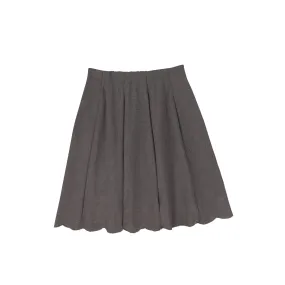 Bace Collection Charcoal Wool Scallop Pleated Skirt