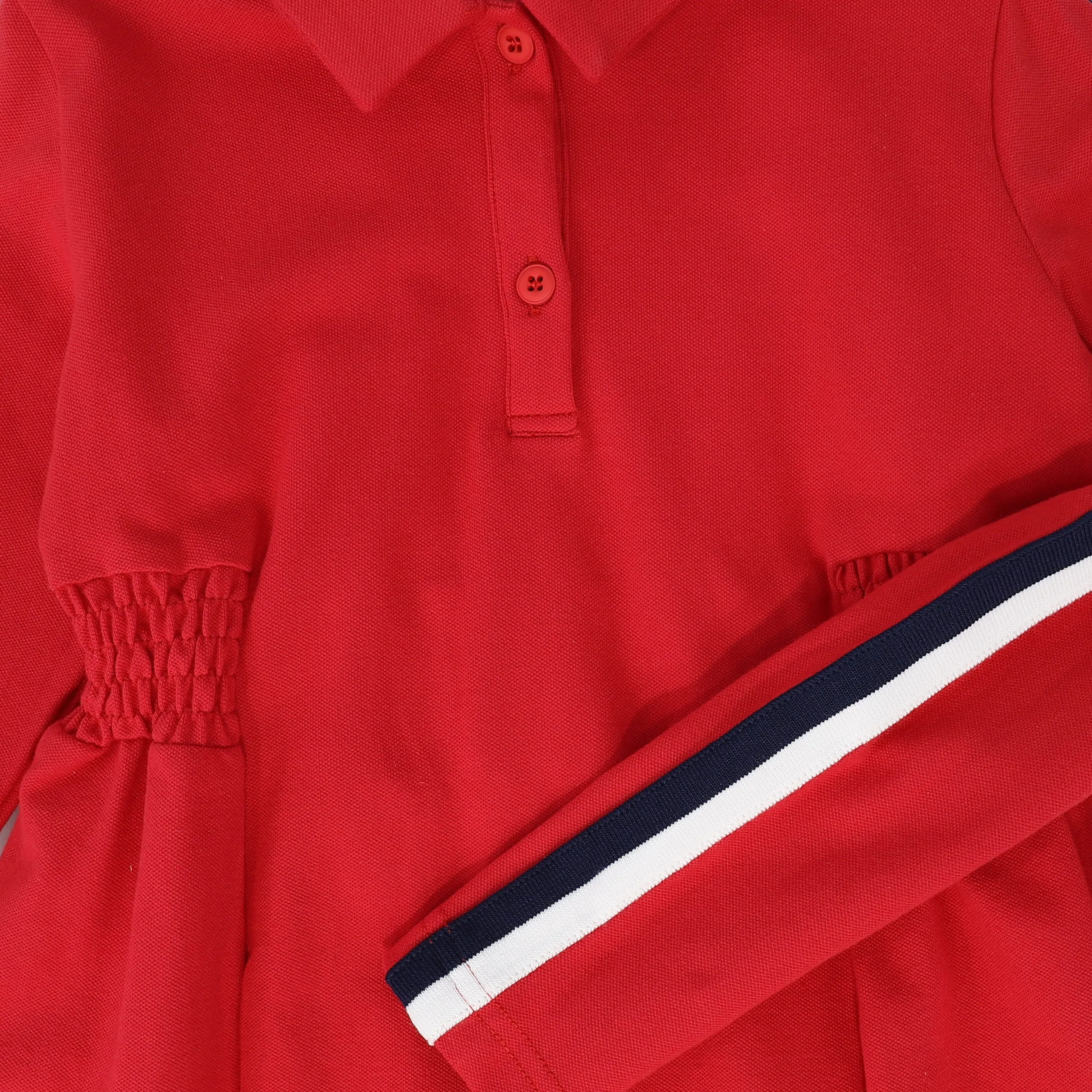 BACE COLLECTION RED PIQUE VARSITY DRESS [FINAL SALE]