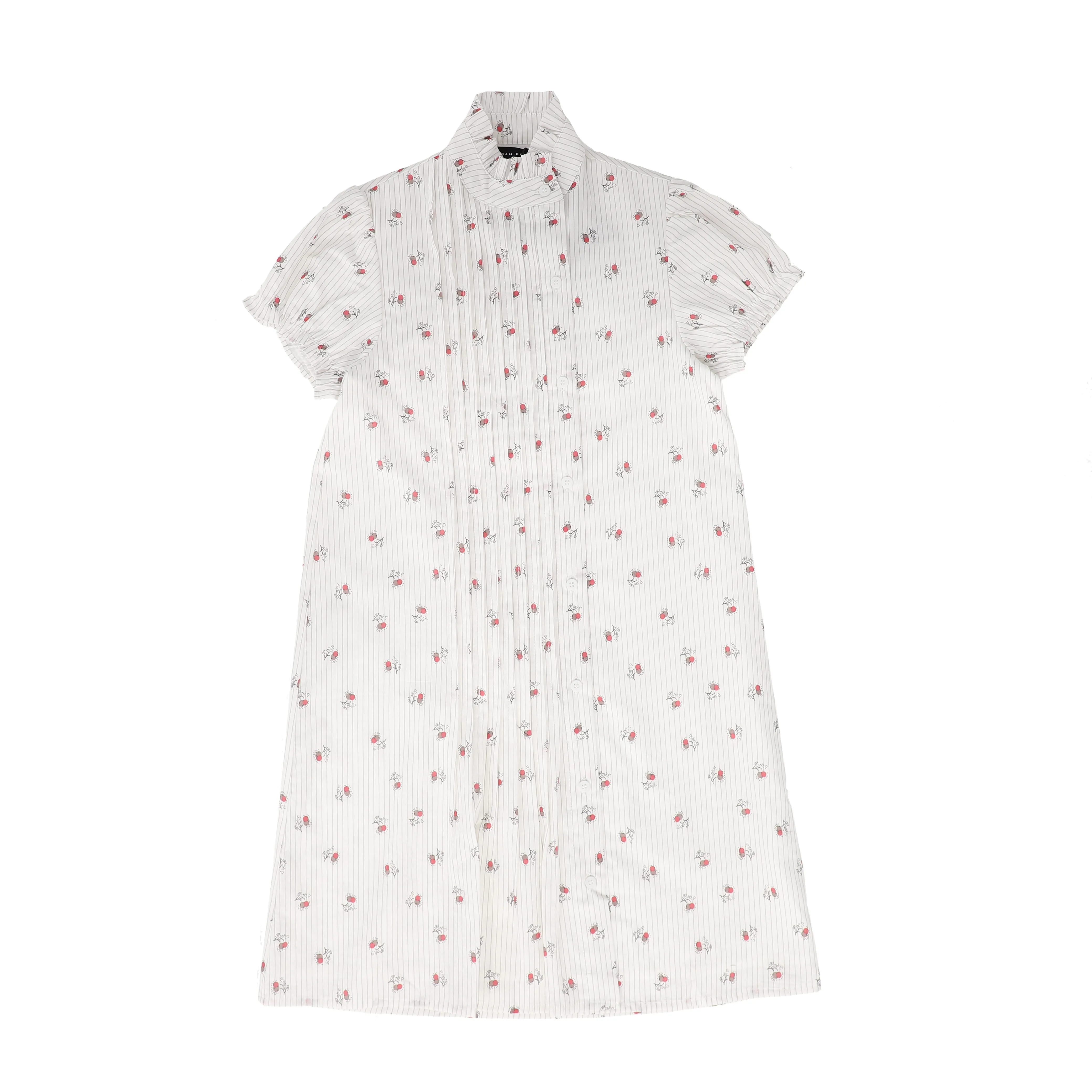 BAMBOO WHITE CHERRY PRINT SS DRESS [FINAL SALE]