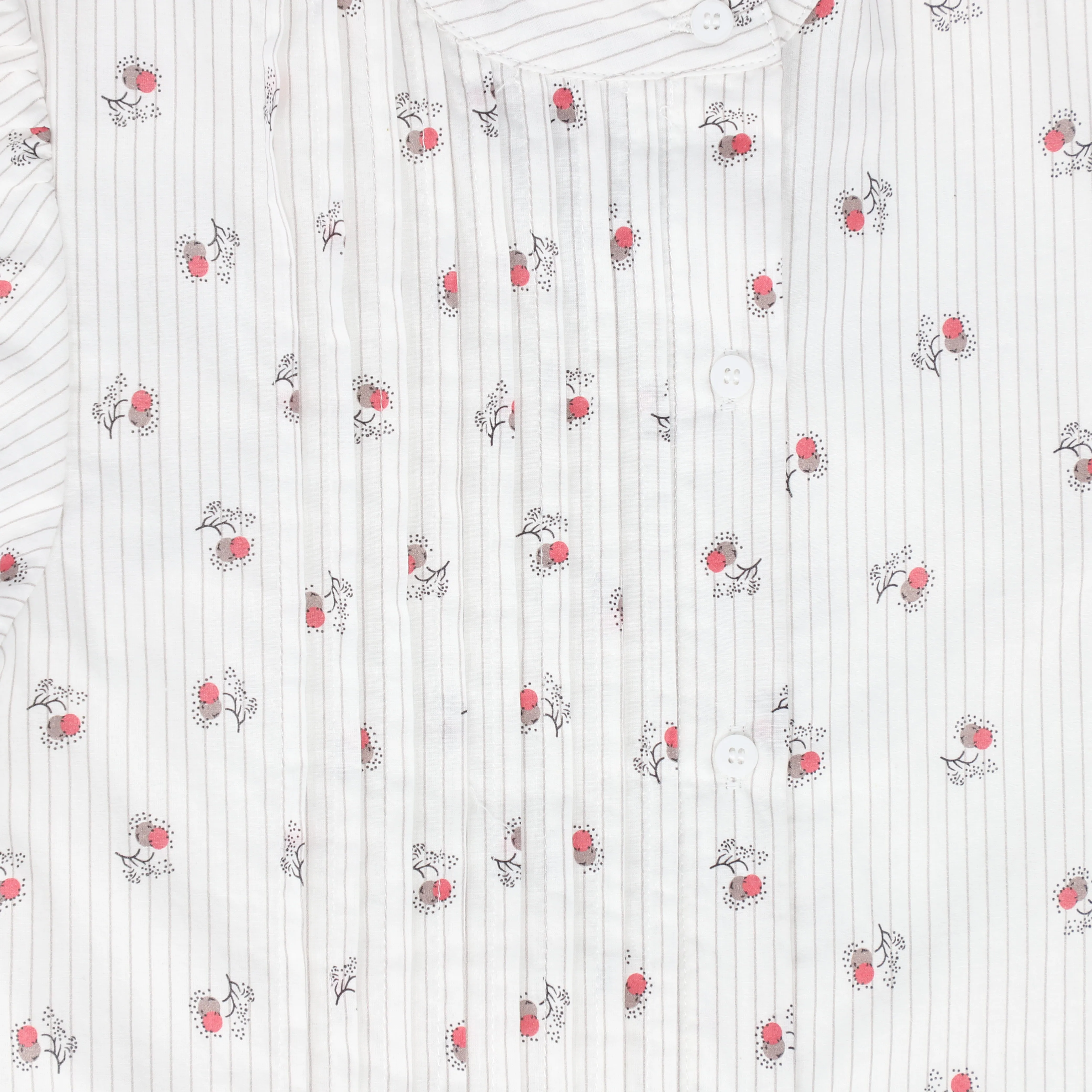 BAMBOO WHITE CHERRY PRINT SS DRESS [FINAL SALE]