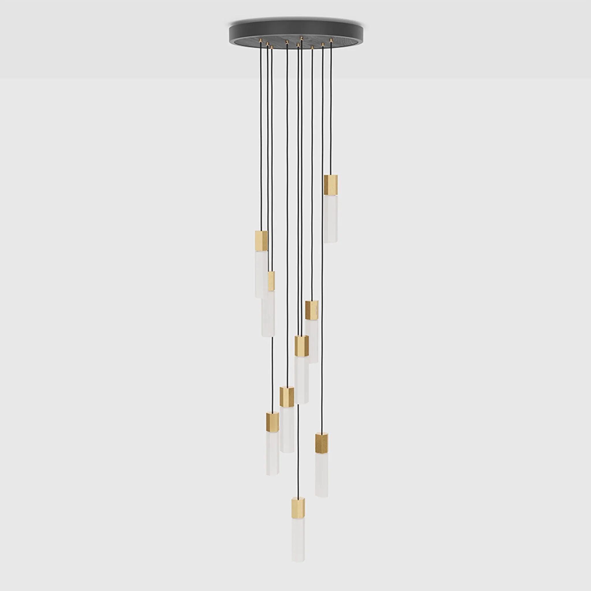 Basalt Nine Pendant in Brass