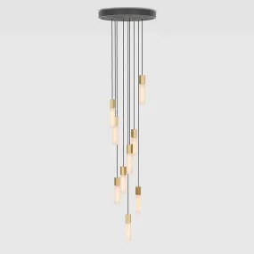 Basalt Nine Pendant in Brass