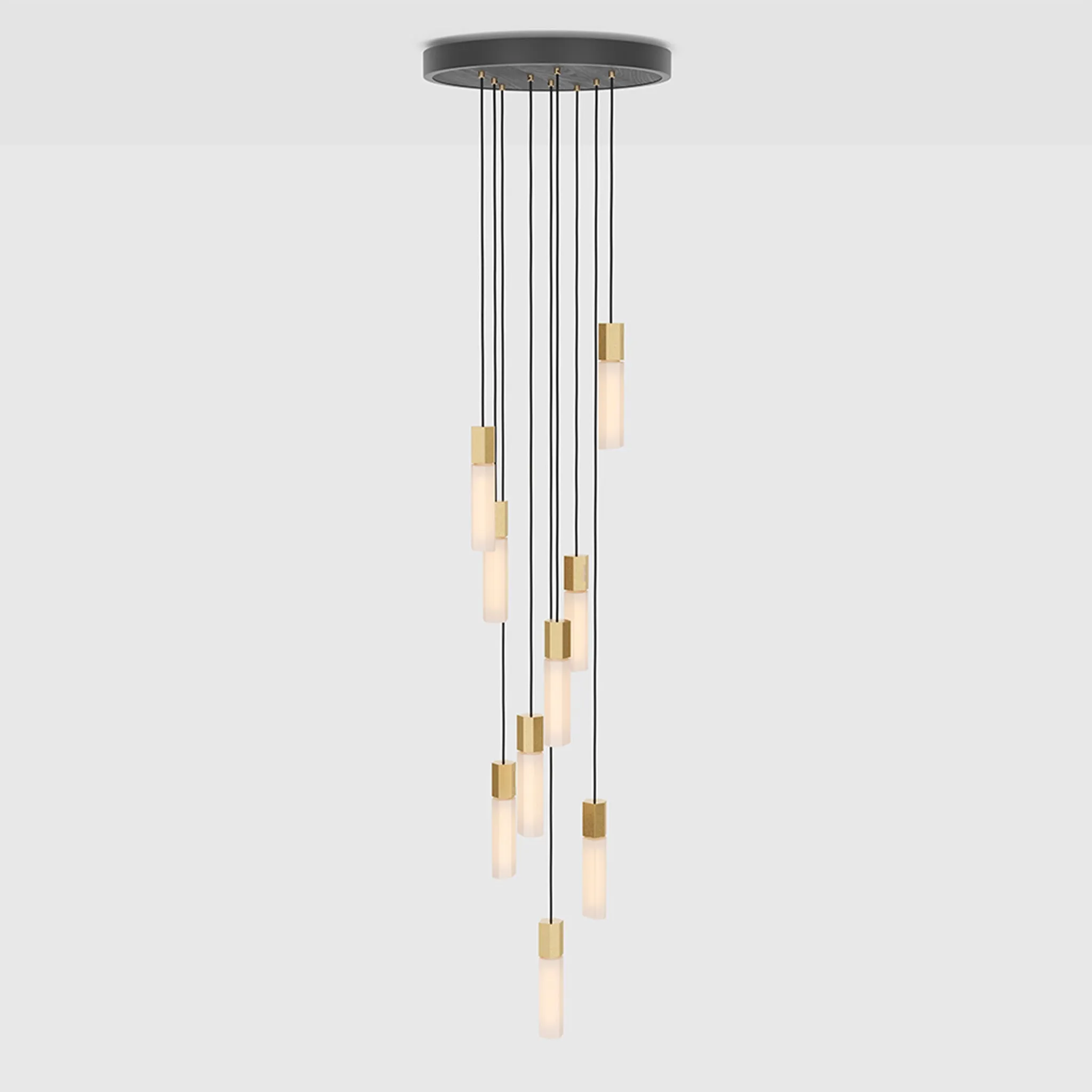 Basalt Nine Pendant in Brass