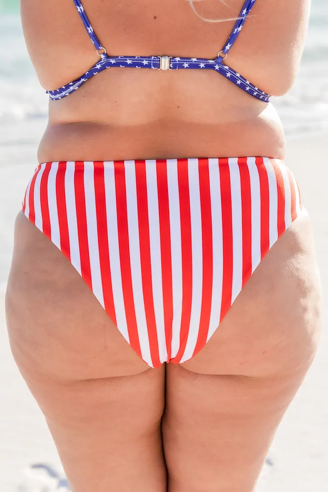 Bayshore Drive Red/White Stripe Bikini Bottoms FINAL SALE