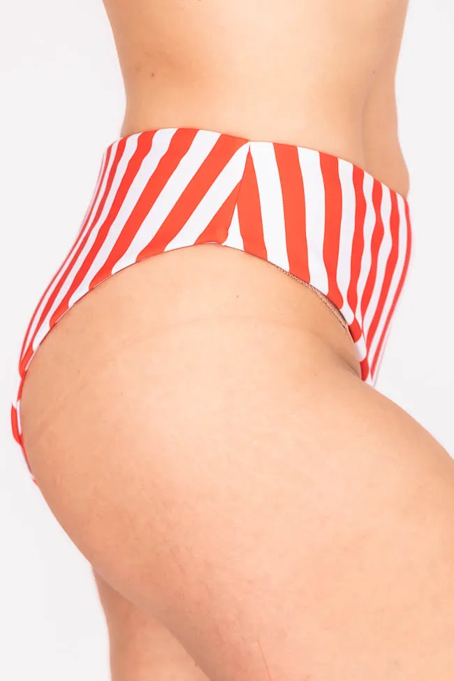 Bayshore Drive Red/White Stripe Bikini Bottoms FINAL SALE