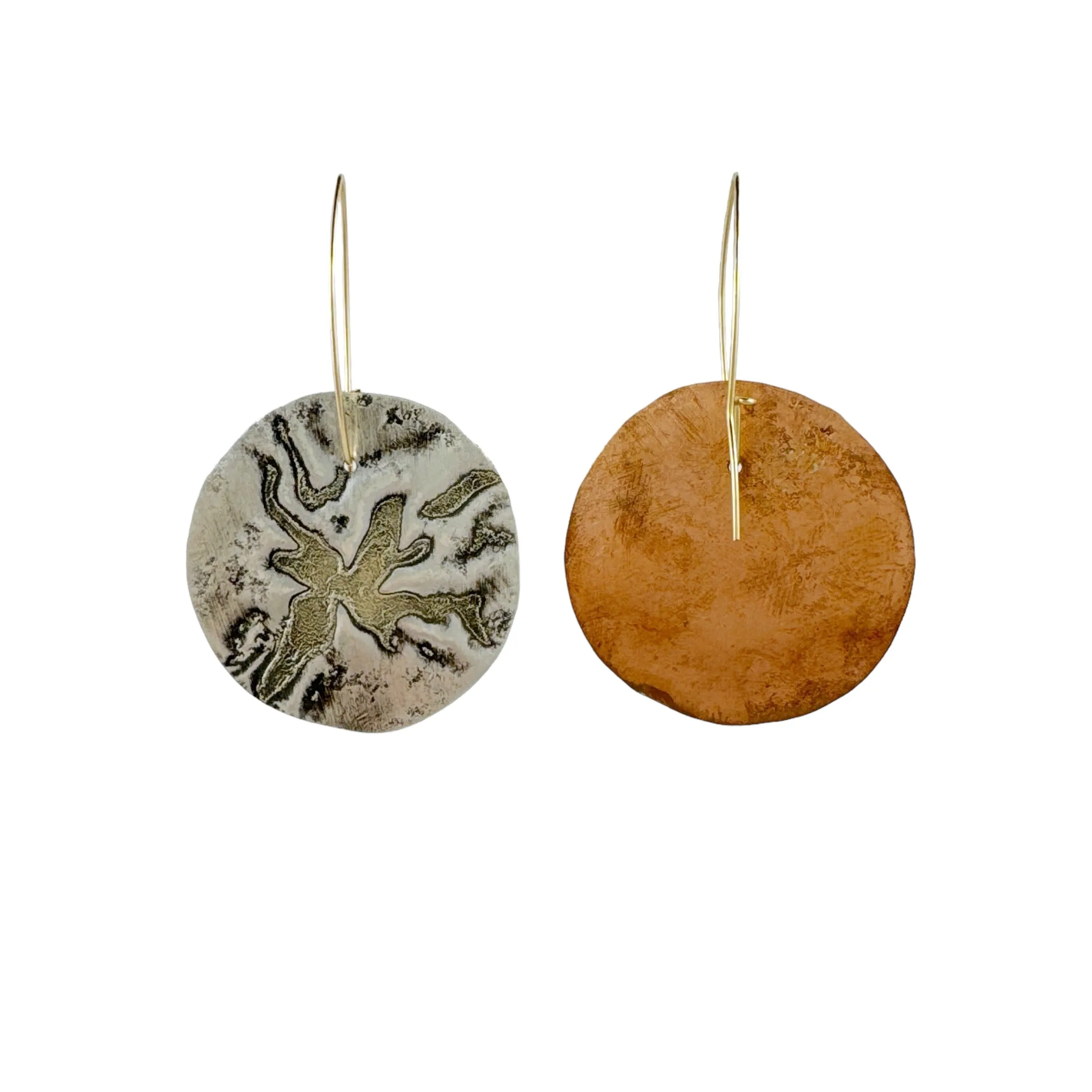 Bi-metal Disc Earrings - Jane Hodgetts