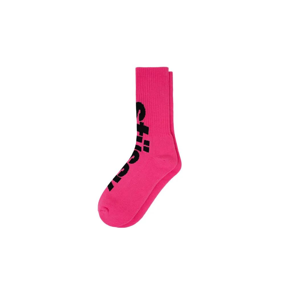 Big Helvetica Crew Socks (pink/black)