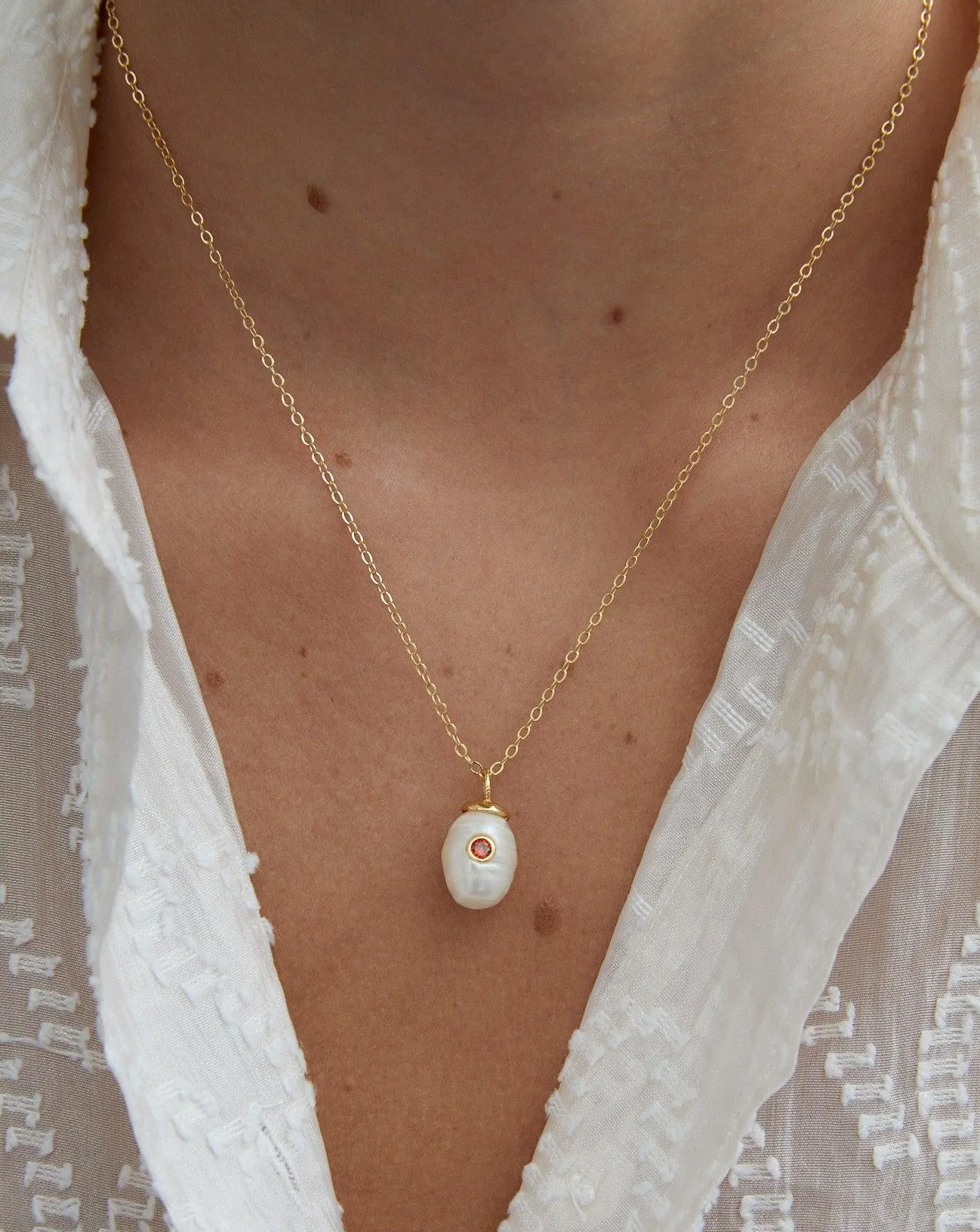 Birthstone Pearl Pendant January