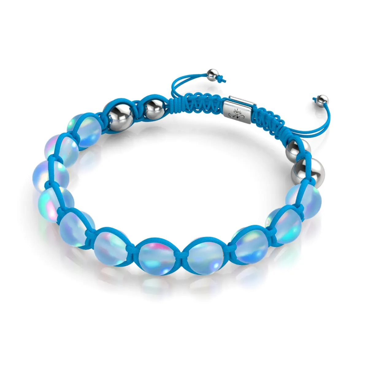 Blue | Aquamarine | Silver | Mermaid Glass Charmballa Bracelet