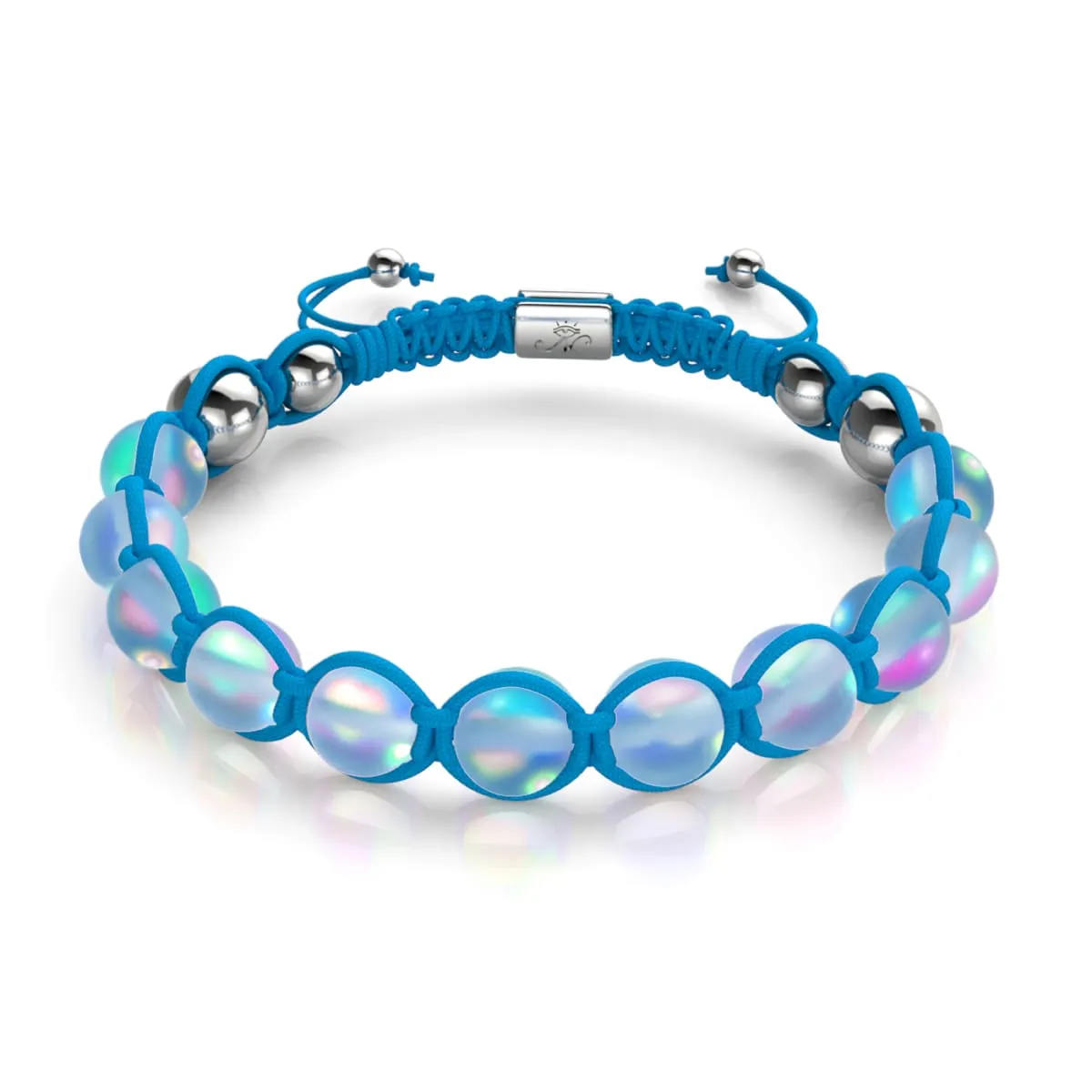 Blue | Aquamarine | Silver | Mermaid Glass Charmballa Bracelet