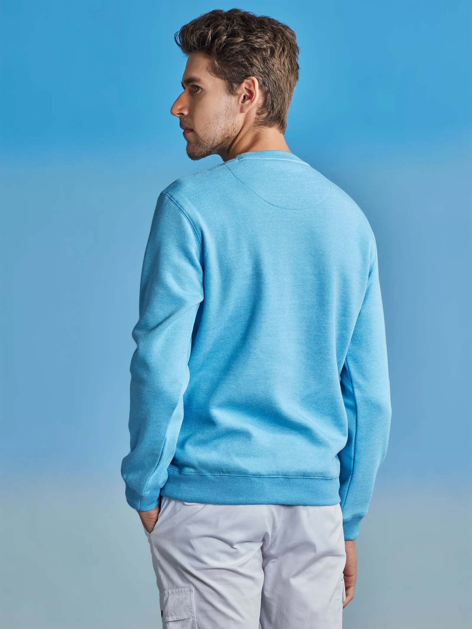 Blue Fleece Crew Neck Sweatshirt