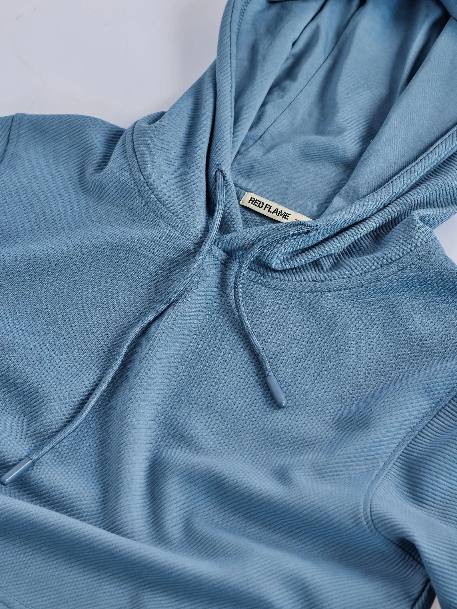 Blue Ottoman Crew Neck Hooded Sweatshirt