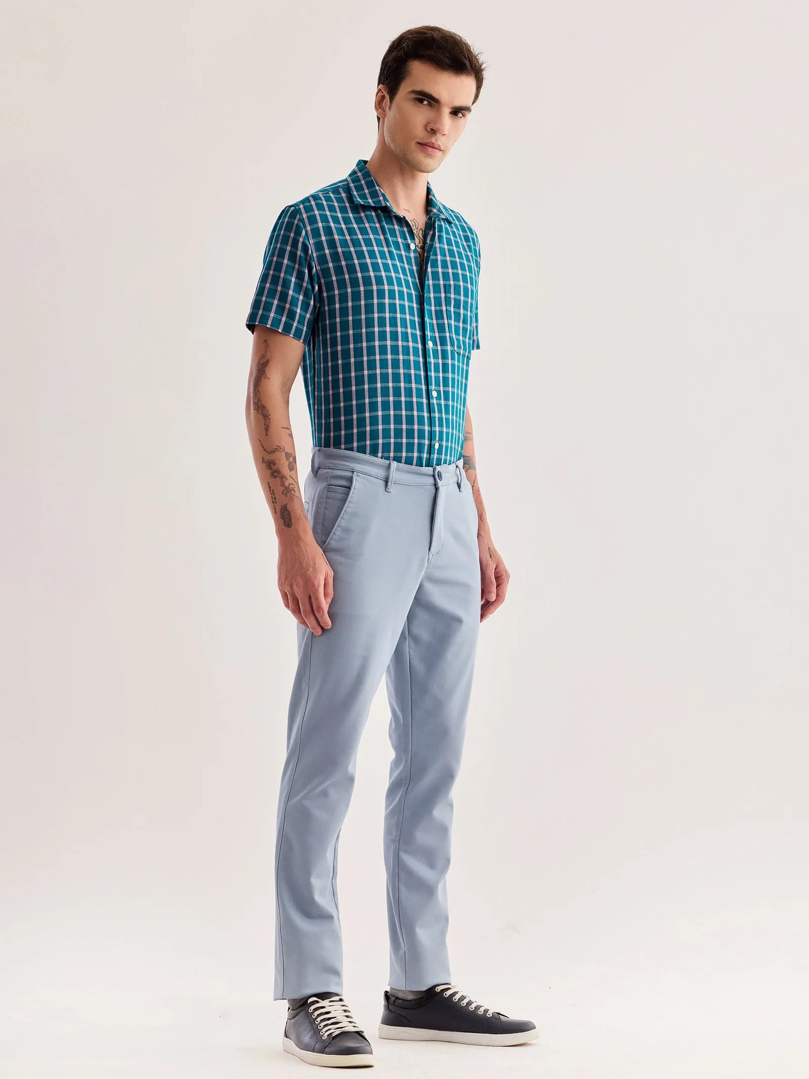 Blue Stretch Slim Fit Trouser