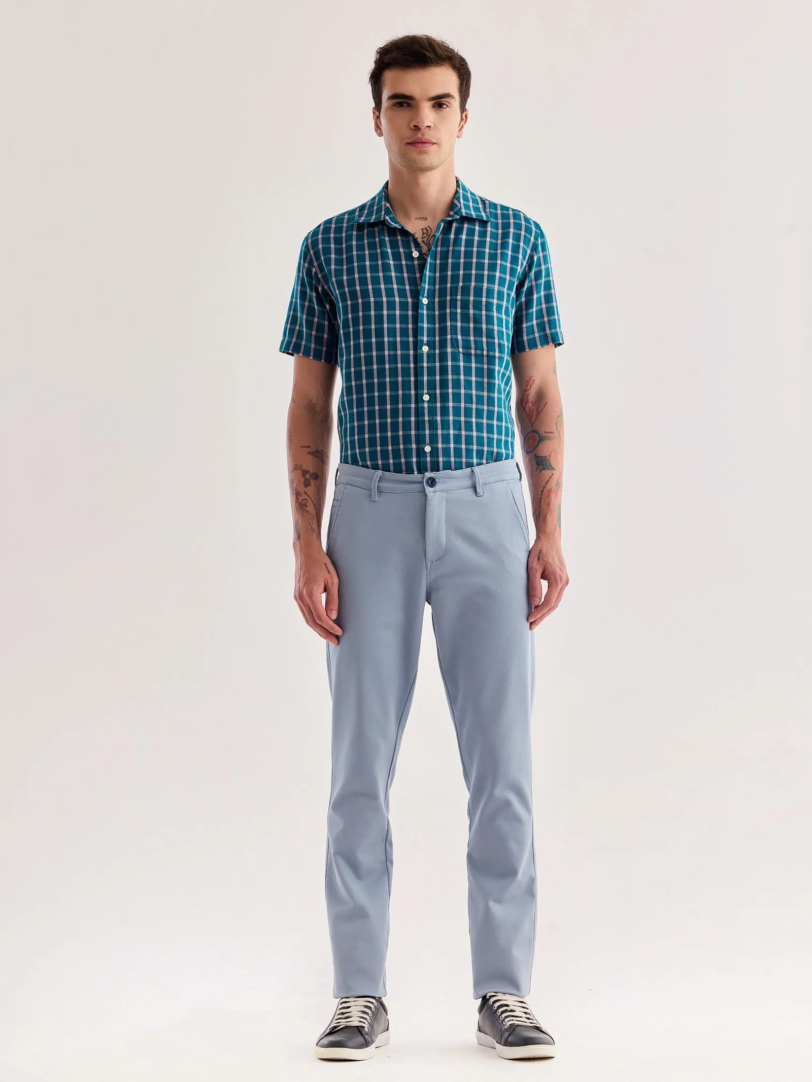 Blue Stretch Slim Fit Trouser