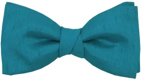 Blue Teal Shantung Boys Bow Ties