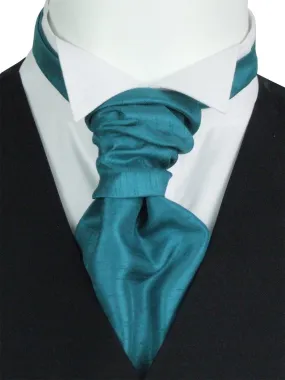 Blue Teal Shantung Boys Wedding Cravat