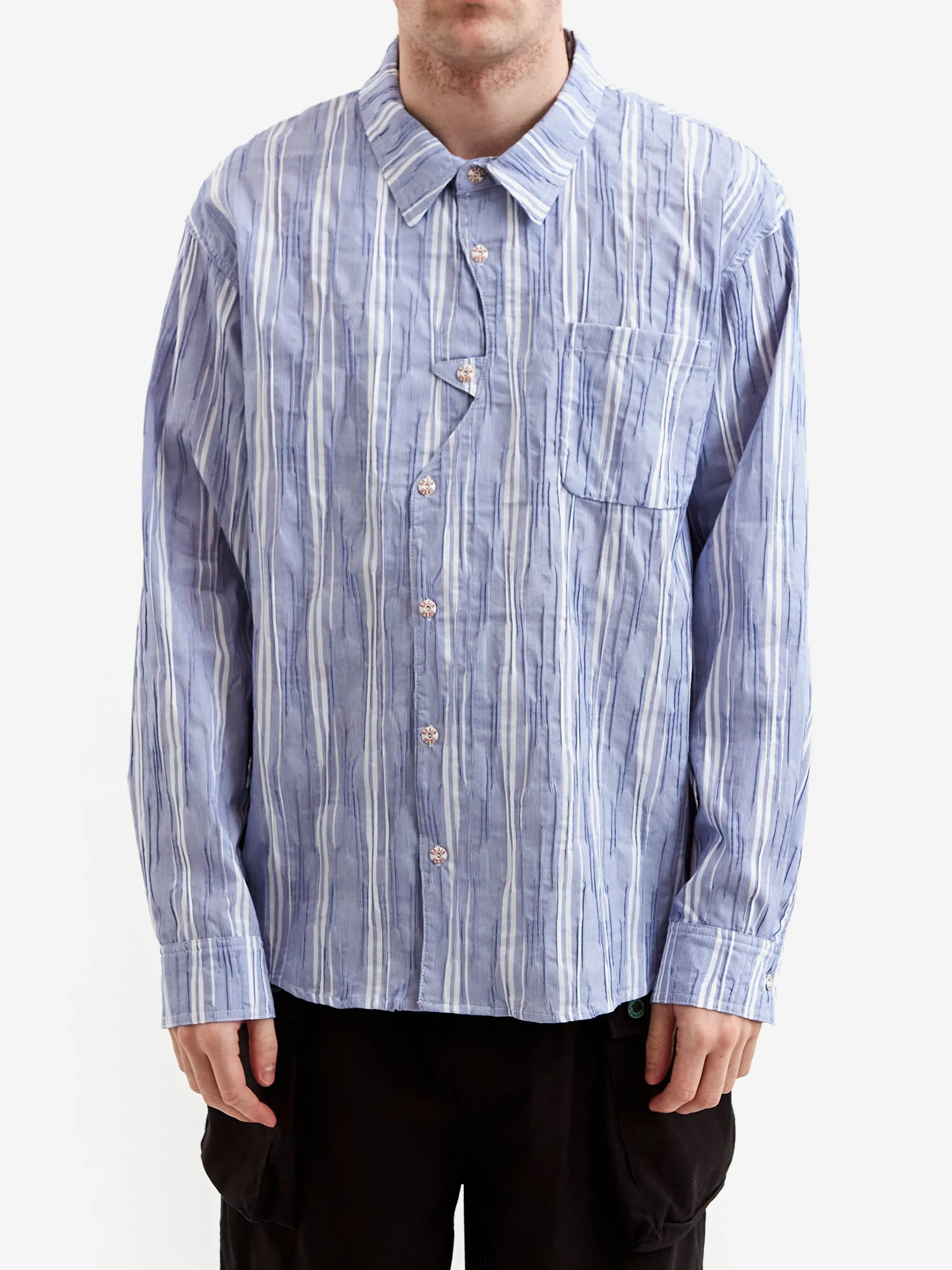 Brain Dead Organic Placket Shirt - Blue