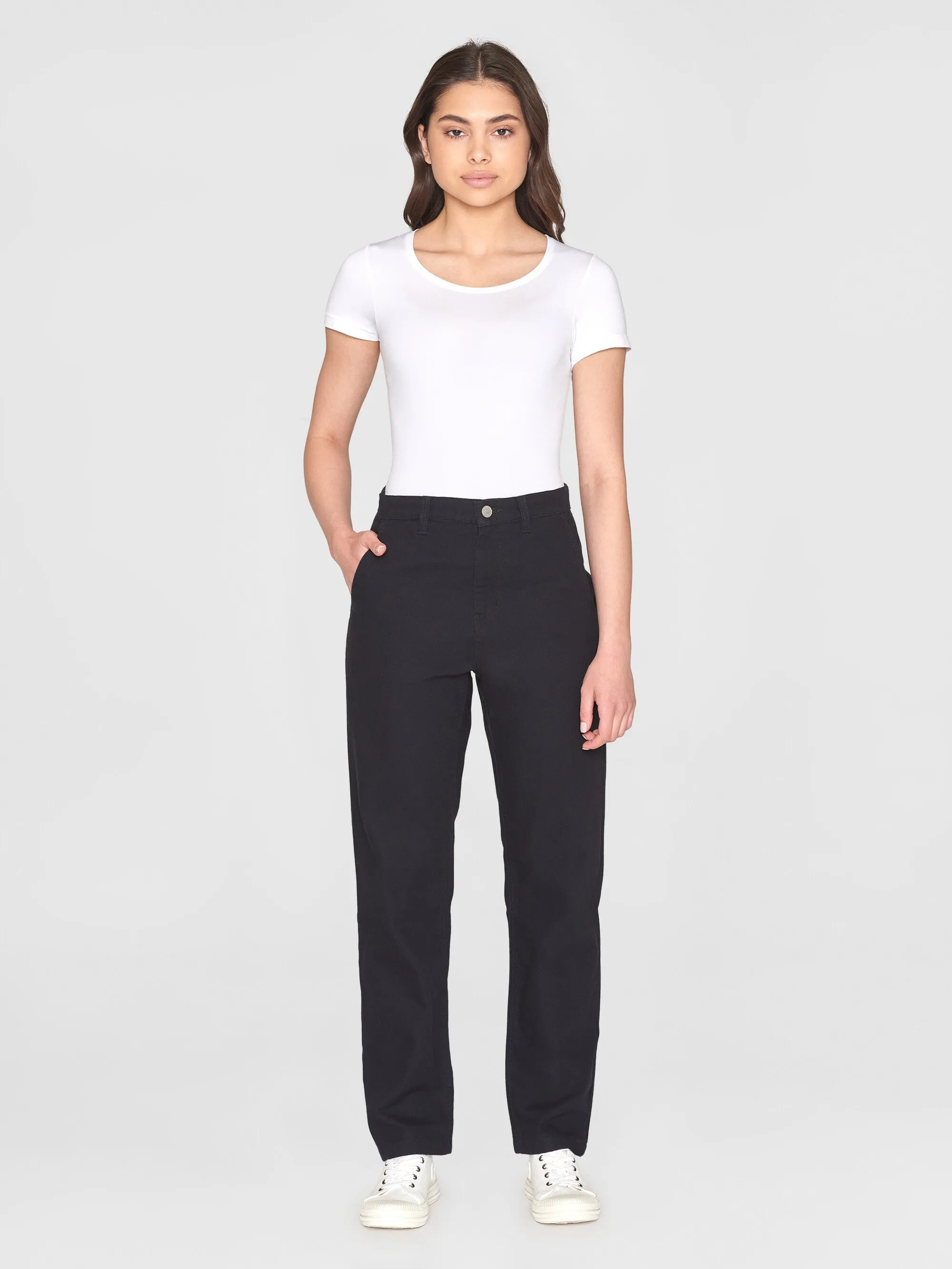 CALLA tapered canvas pant - Black Jet