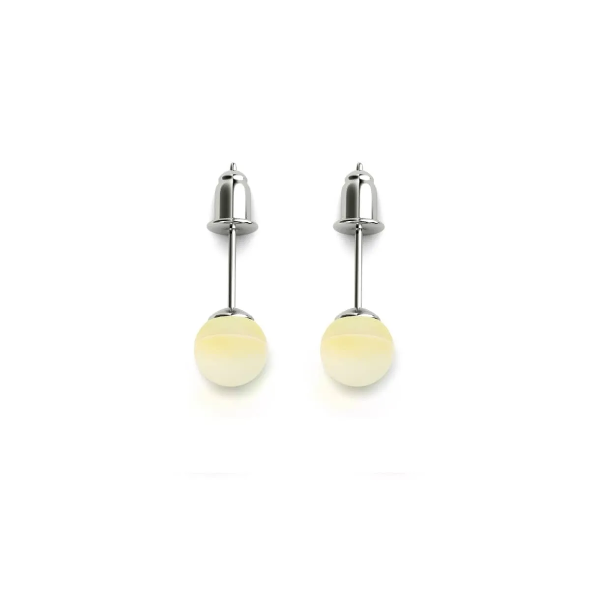 Canary | .925 Sterling Silver | Mermaid Glass Mini Stud Earrings