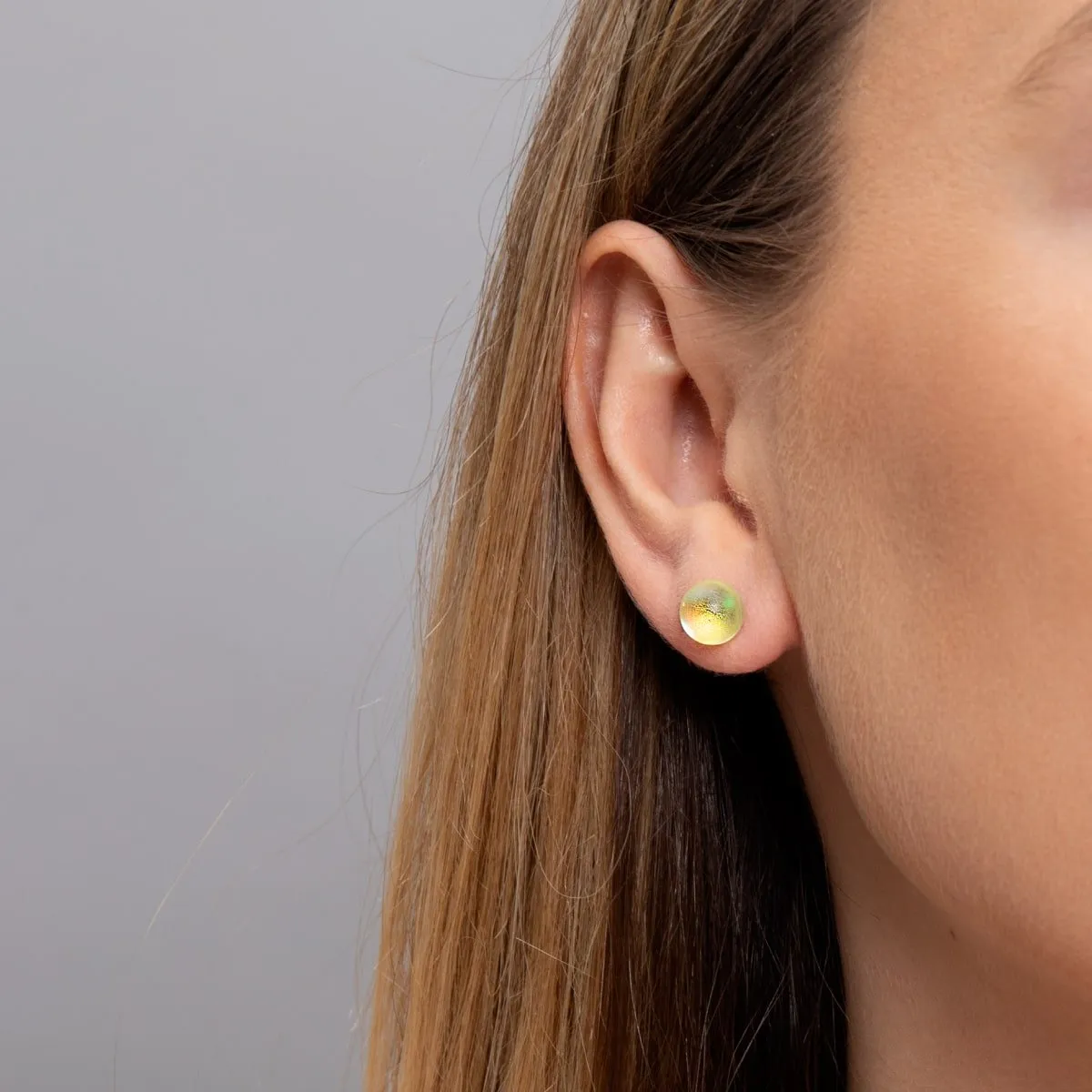 Canary | .925 Sterling Silver | Mermaid Glass Stud Earrings